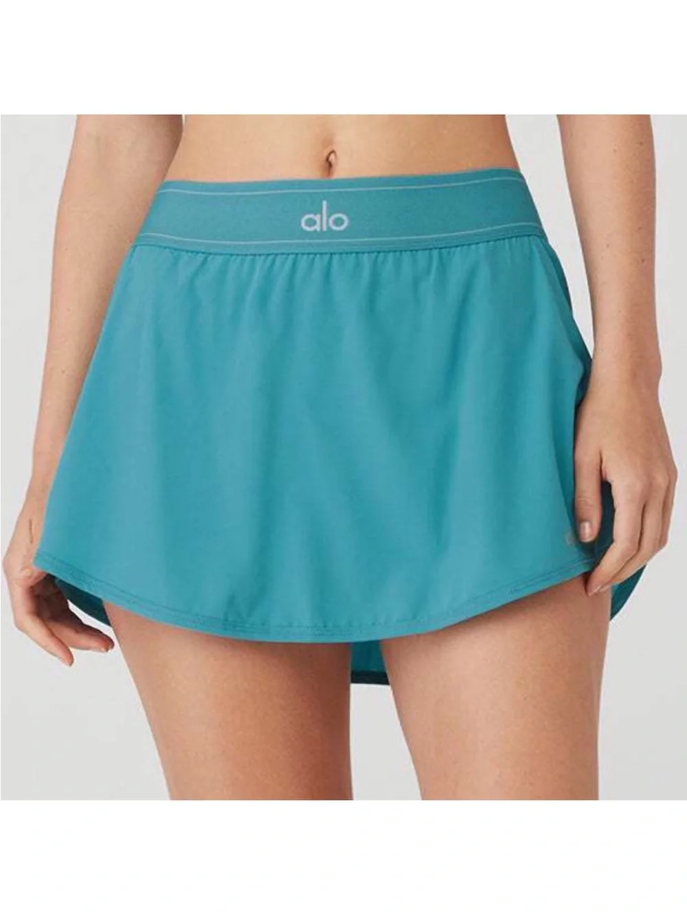 ALO Yoga Teal Circle Skort with Logo Waistband
